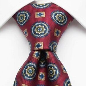 Hathaway Silk Tie Geometric Red Paisley